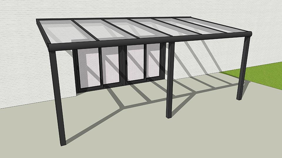 Terrassenüberdachung Alu Glas Bausatz Freistehend / Freistehende